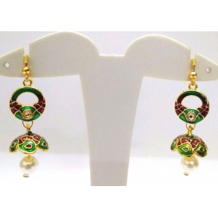 Meenakari Minakari Enamel Jhumka Jhumki Handmade Earring Jewelry Chandelier A102